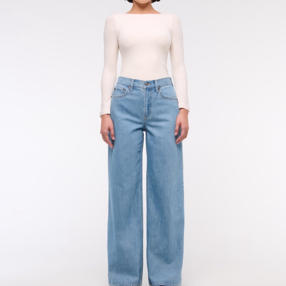 Abercrombie & Fitch Light Blue Wide-Leg Jeans